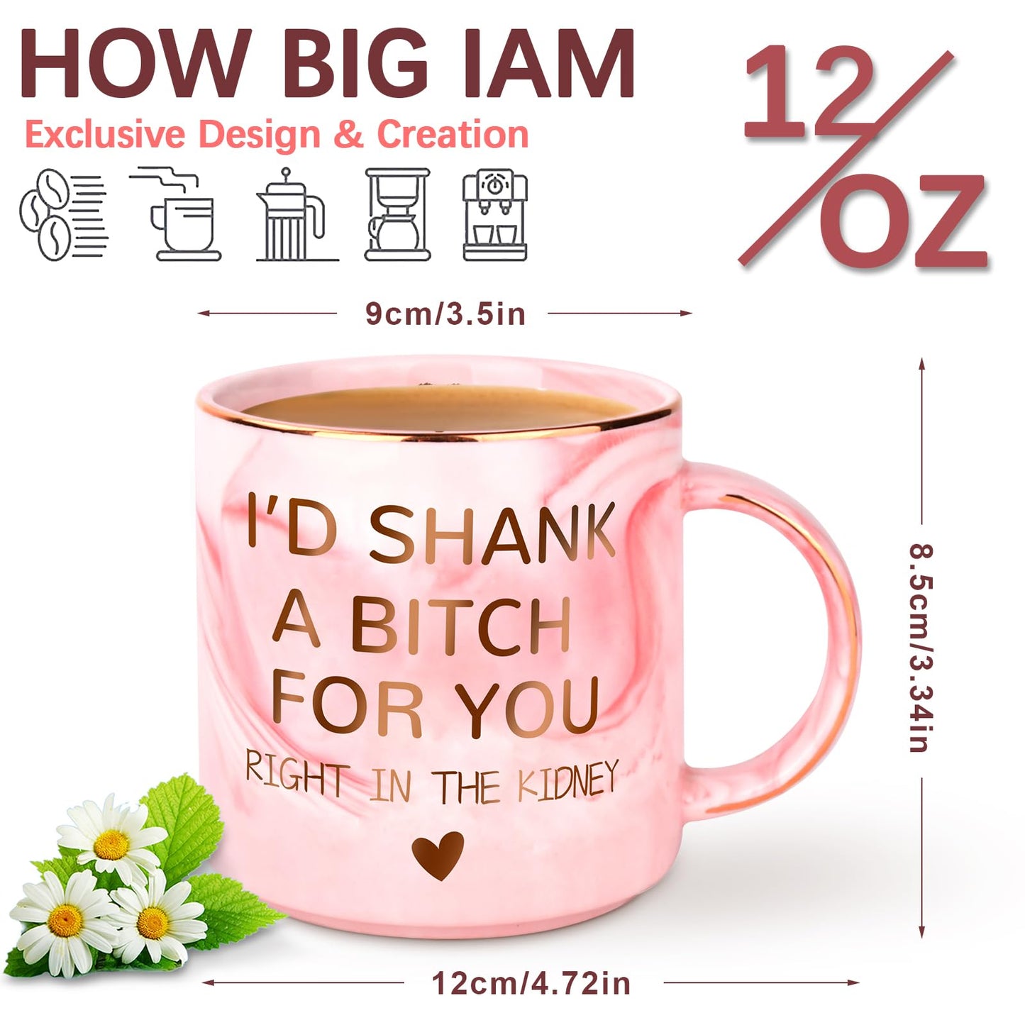 Valentines Galentines Day Gifts for Her - 12oz Funny Coffee Mug for Best Friend Girlfriend Besties BFF Mom Grandma Wife Sister Gifts from Sister Valentine's Birthday Mothers Day Present for Mom Women