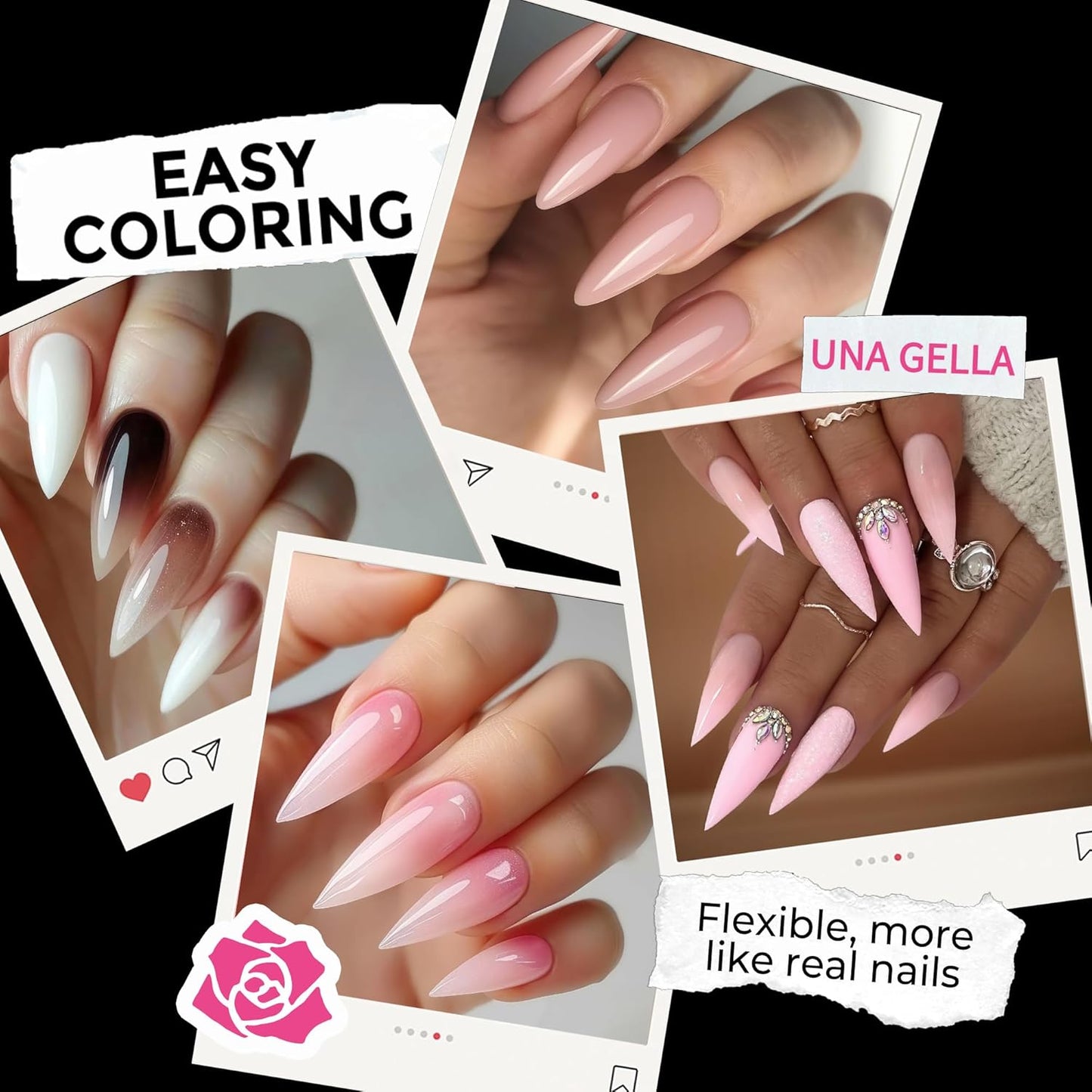 Short Coffin Press-On Nails | 216pcs Gel Tips for DIY Acrylic Extensions