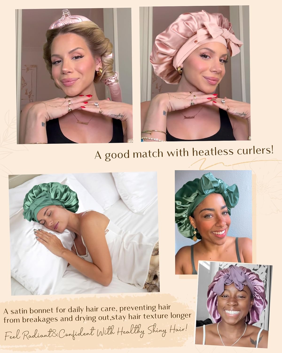 Silk Bonnet for Sleeping | Double Layer Satin Lined | Purple Hair Protection