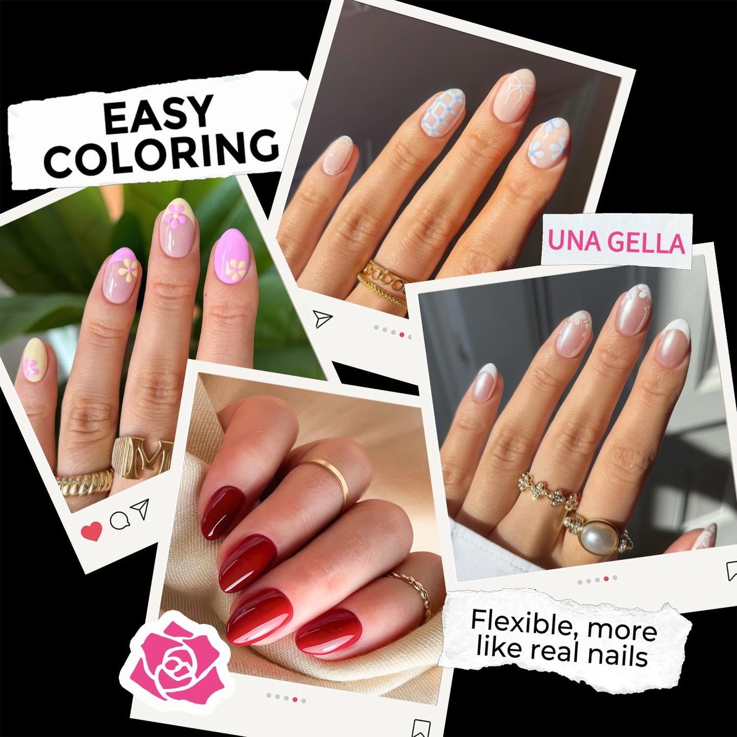 Short Coffin Press-On Nails | 216pcs Gel Tips for DIY Acrylic Extensions