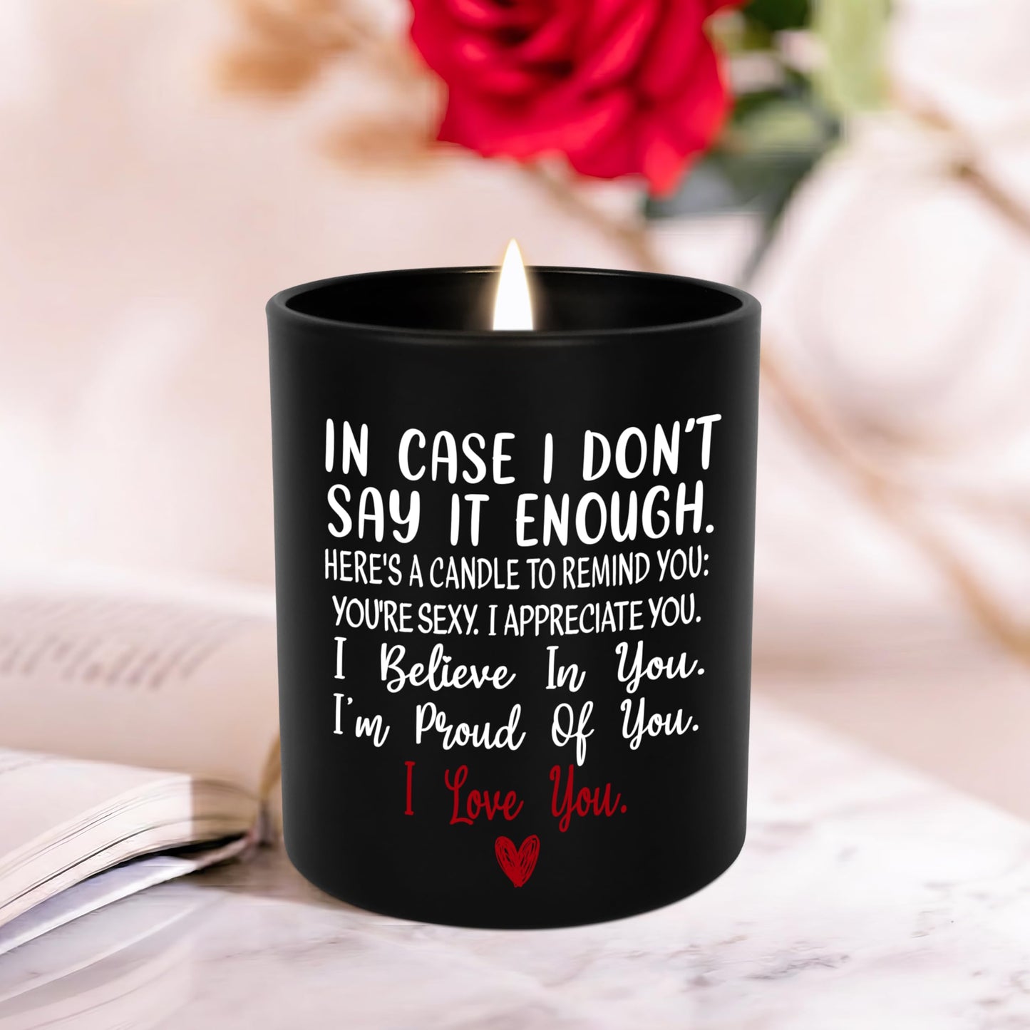 TEEZWONDER Valentines Day Gifts for Her Him - Long Lasting Vanilla Lavender Candle 10 Oz - Romantic Anniversary Wedding Birthday Valentines Gifts for Women Men, Girlfriend Boyfriend Gift Ideas