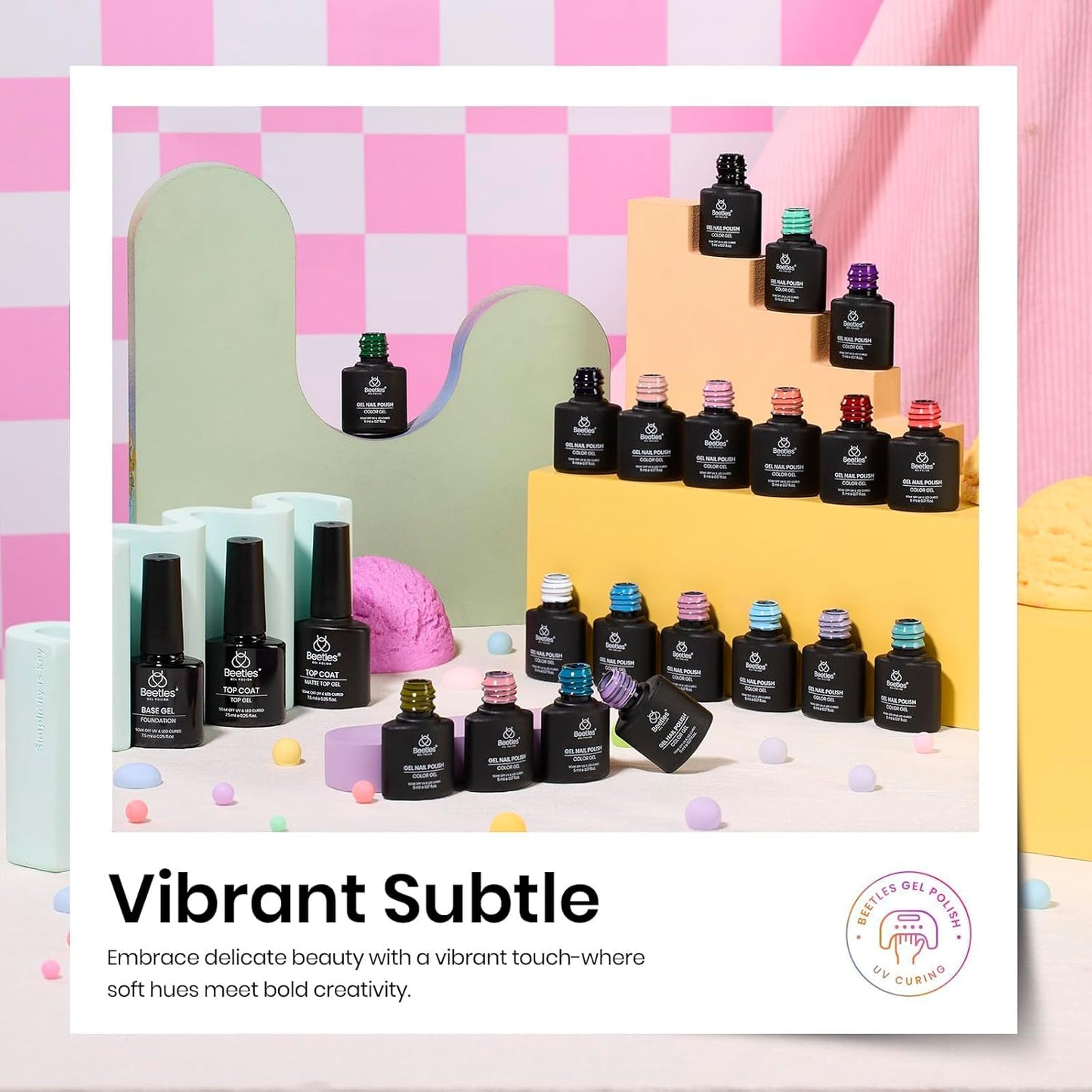 Beetles 36-Color Gel Nail Polish Set | Sparkle & Glitter | Manicure Kit for Women