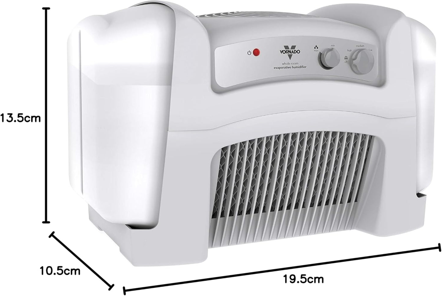 Vornado Evap40 4-Gallon Evaporative Humidifier, Adjustable Humidistat, 3 Speed Settings, Coverage up to 1,000 sqft, 4-Gallon Output (24 Hrs), Dual Tank, Perfect for Home, Bedroom, and Large Spaces