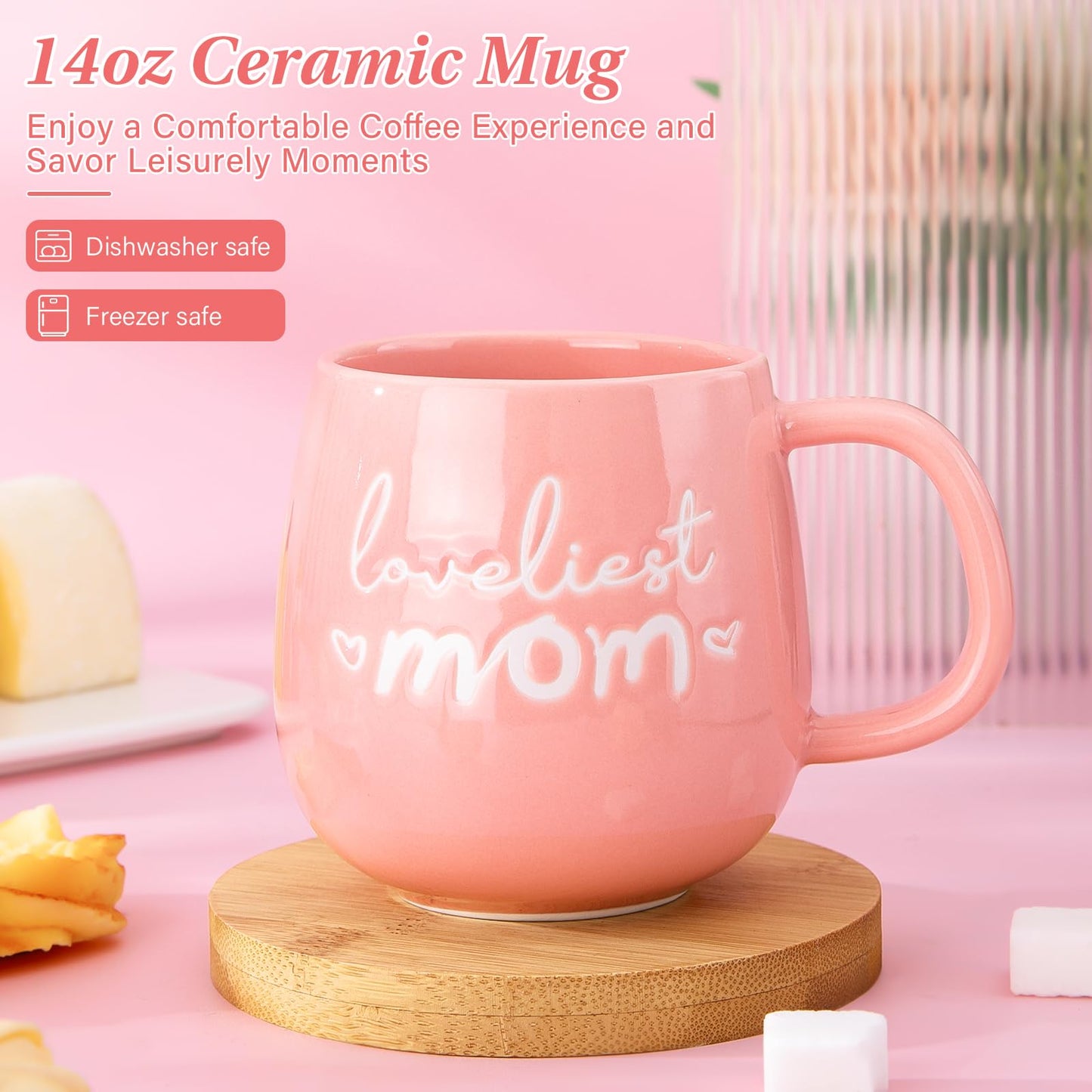 Best Friend Birthday Gifts for Women, Friendship Gifts for Women, Unique Birthday Valentines Day Gift Ideas for Her, Friends Female, Besties, BFF Ceramic Marble Coffee Mug Gift Box Printed Gold 14 oz