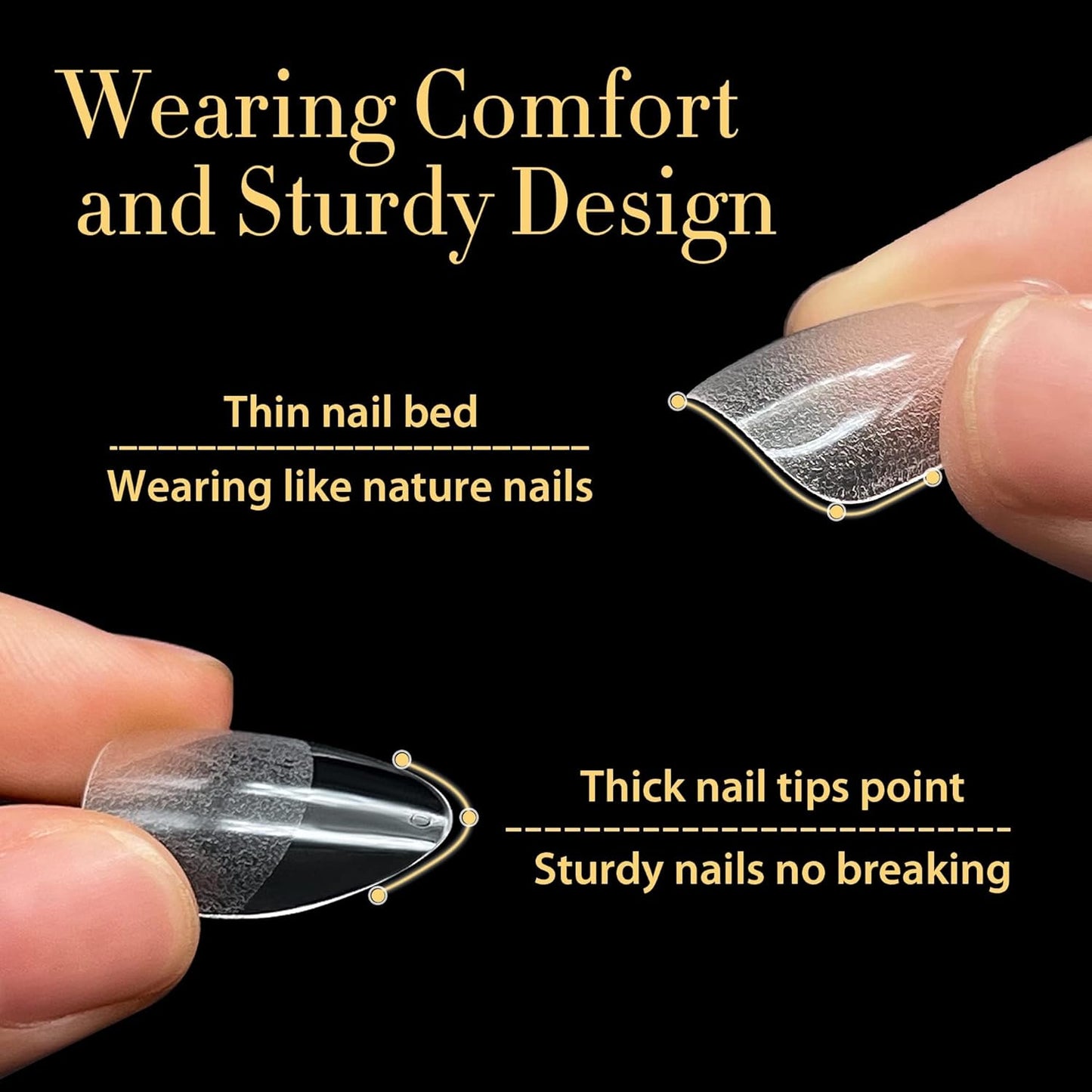 Soft Gel Nail Tips | 40ml Strong Adhesive Gel for Acrylic & Press-On Nails