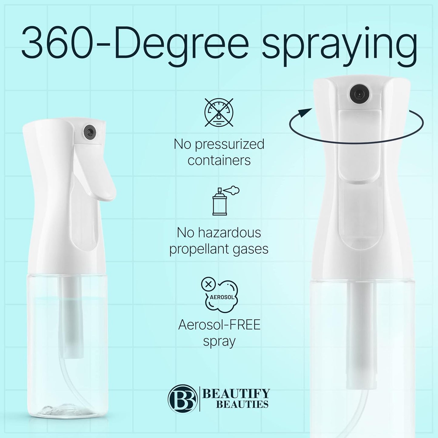 Ultra Fine Continuous Hair Spray Bottle | 6.8 Oz Black Water Mister for Styling & Care