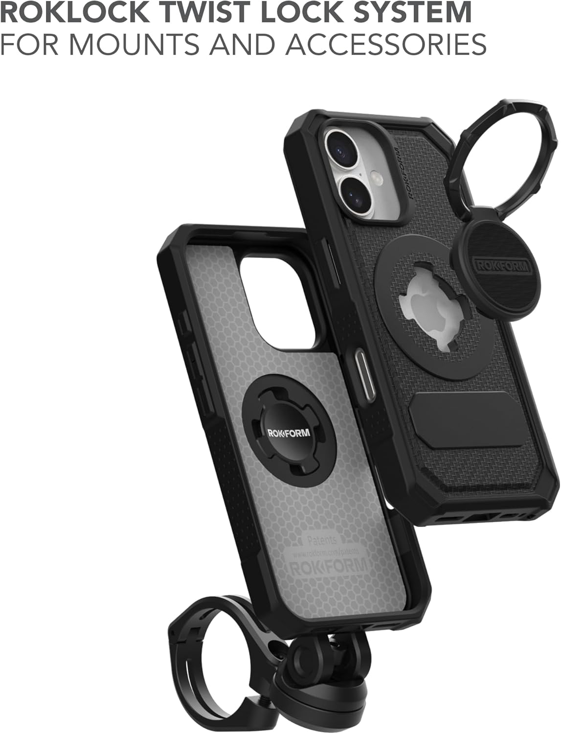 Rokform Rugged Case Compatible with iPhone 16 Pro Max, Magnetic Cover (Black)
