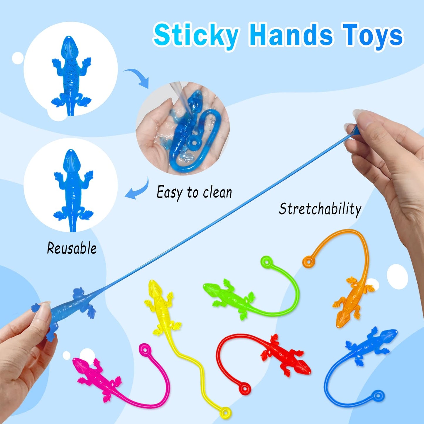 Valentines Sticky Hands Bulk 48PCS Valentines Day Gifts for Kids Classroom Prizes Valentines Party Favors for Kids Stretchy Heart Sticky Hand Toy Valentines Day Goodie Bag Stuffers Kid Party Supplies