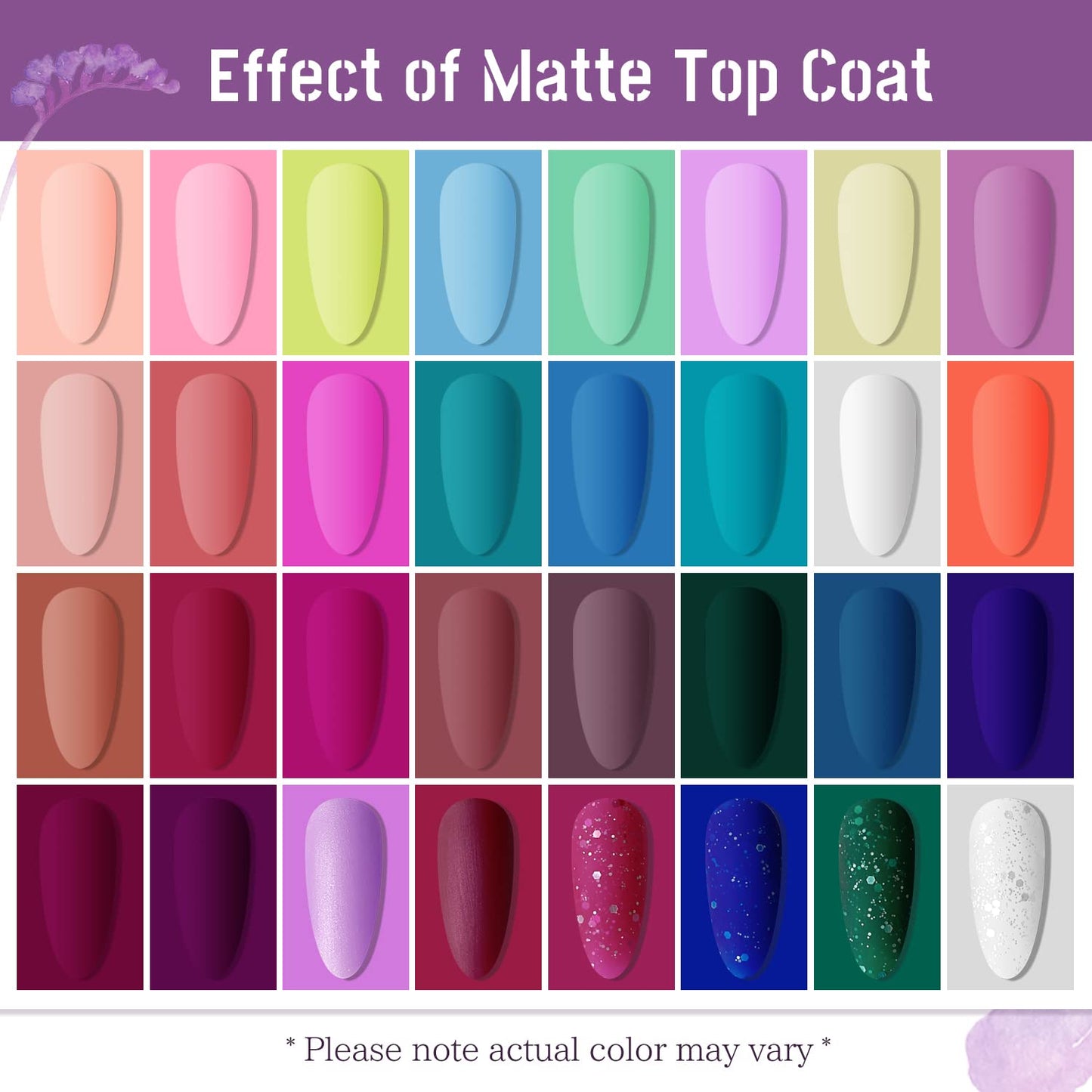60 PCS Gel Nail Polish Kit | UV Light | 55 Beautiful Colors for Home & Salon