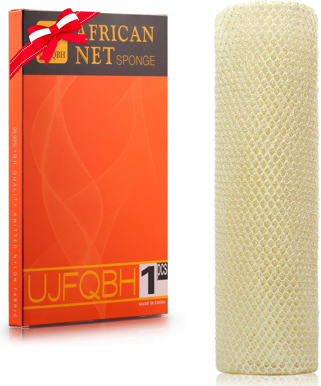 Exfoliating African Bath Sponge | Long Net Body Scrubber | Green