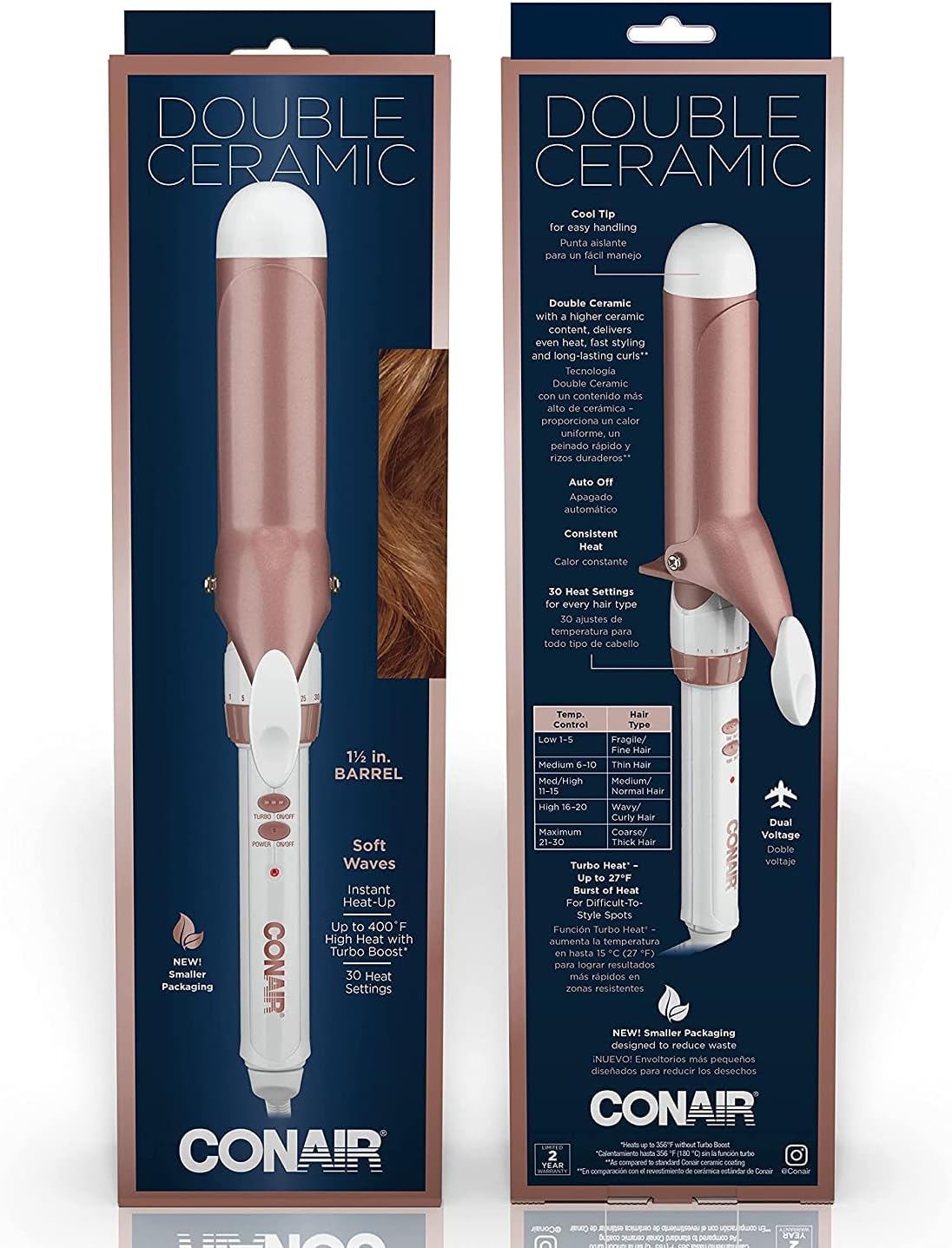 Conair Double Ceramic 3/4-Inch Curling Iron | Tight Curls for Short to Medium Hair