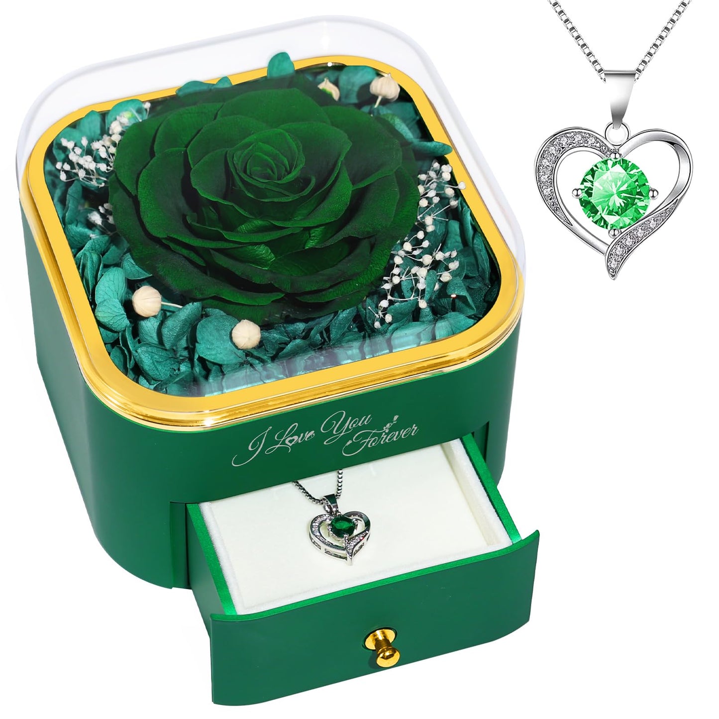 Beferr Valentines Day Gifts for Her Preserved Real Rose with Necklace Eternal Roses Forever Flowers for Delivery Prime Mothers Anniversary Birthday Gifts for Women Mom Grandma Wife Daughter Girlfriend