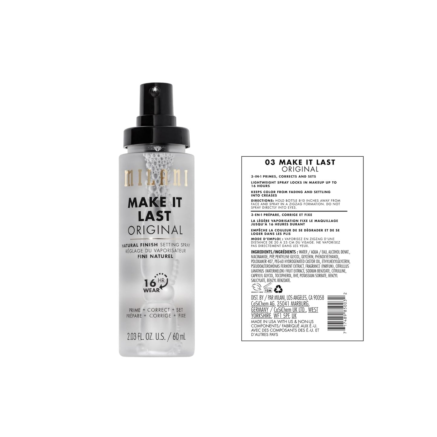Milani Dewy Setting Spray & Primer | Hydrating Makeup Finish | 2 Pack