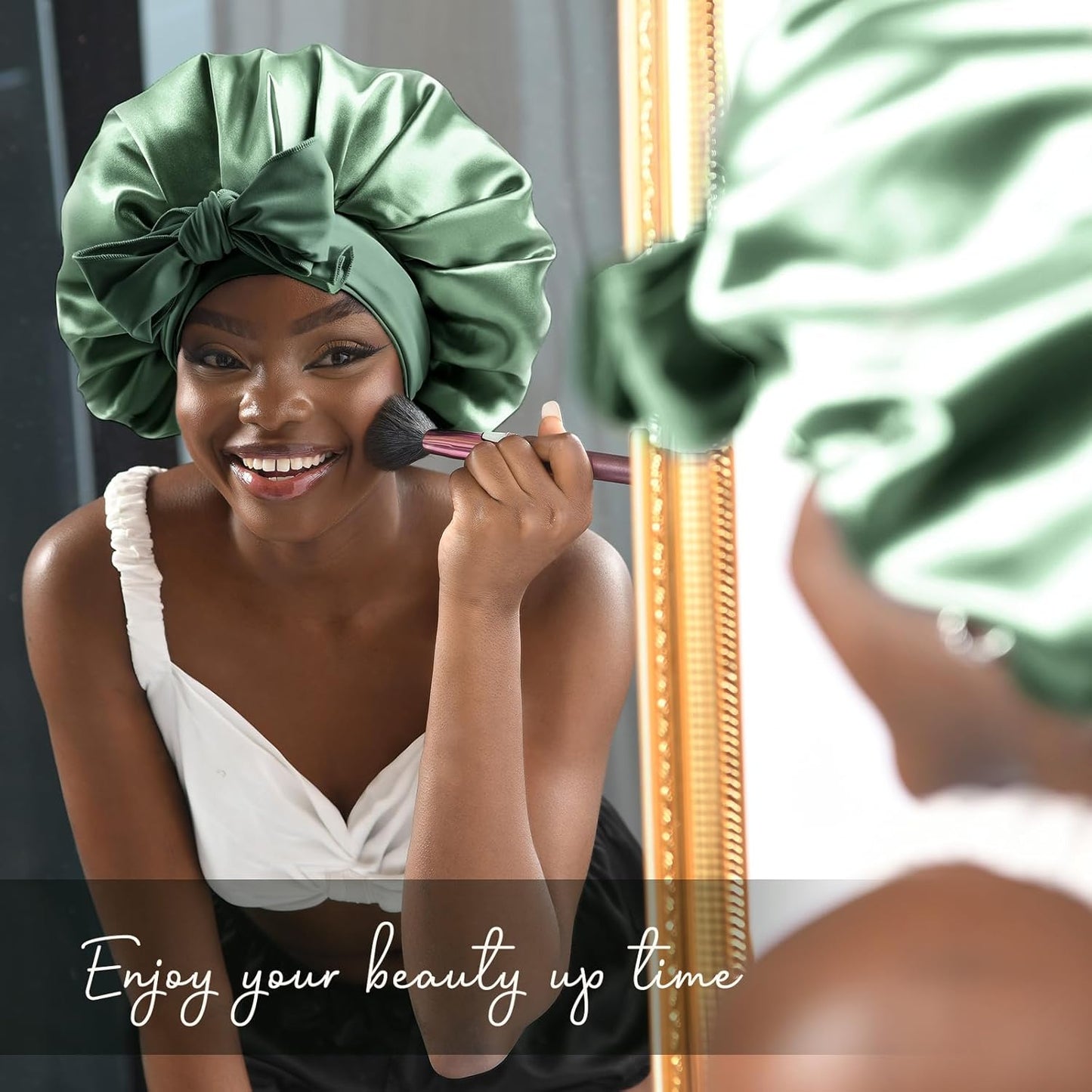 Silk Bonnet for Sleeping | Double Layer Satin Lined | Pink Hair Protection