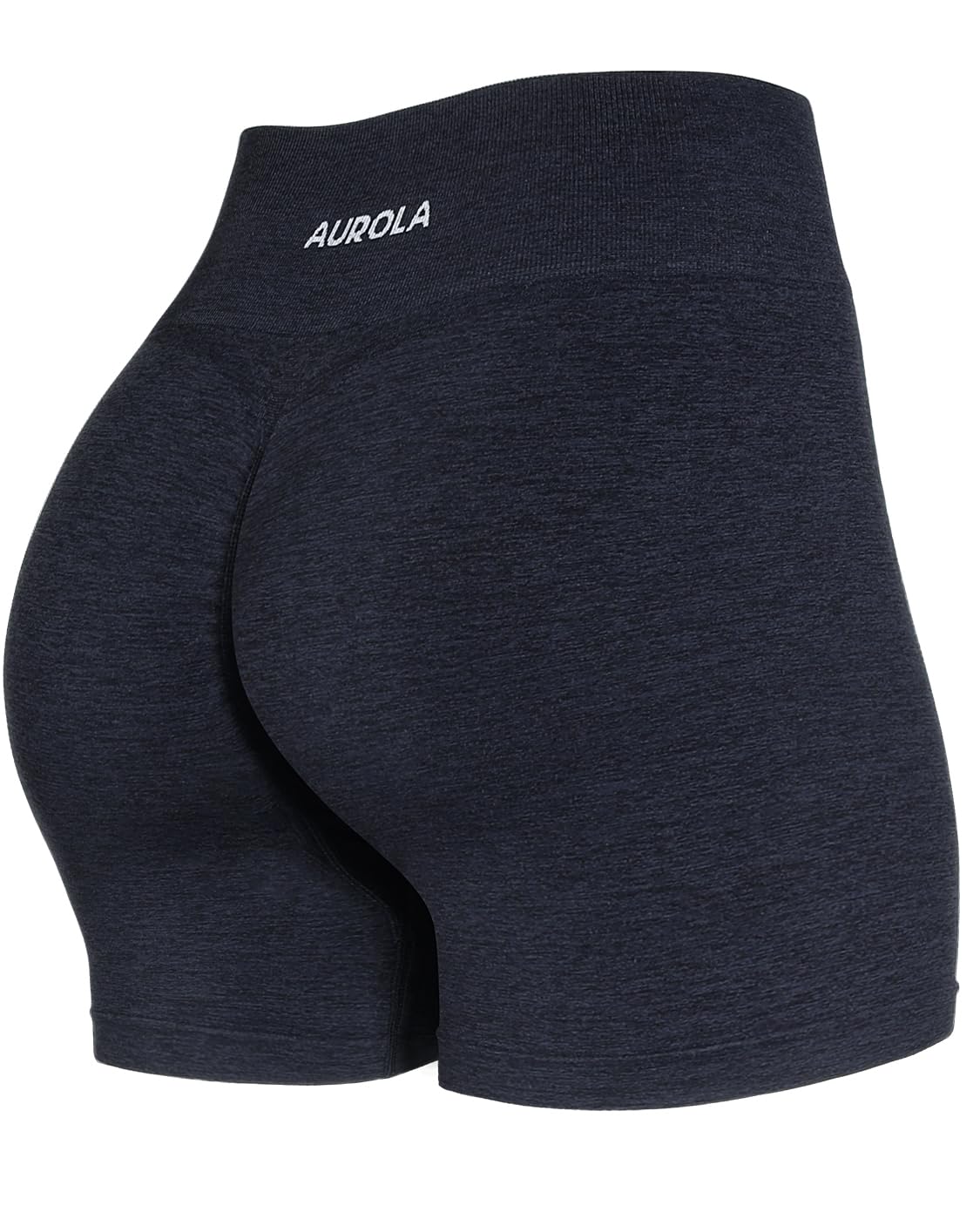 AUROLA Energetic Workout Shorts for Women Seamless Scrunch Athletic Gym Fitness Active Shorts Black
