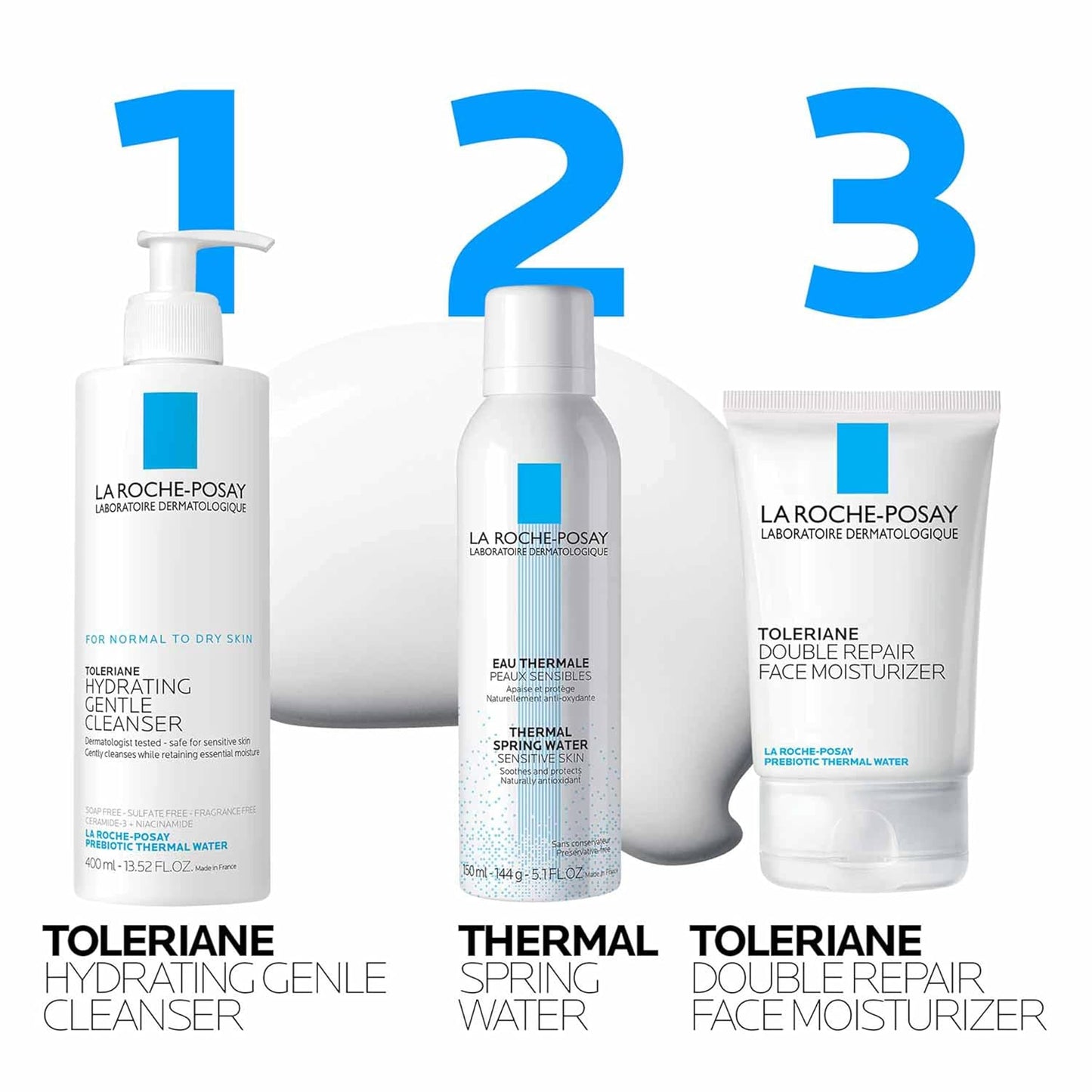 La Roche-Posay Toleriane Hydrating Face Cleanser | Niacinamide & Ceramides | Fragrance-Free for Sensitive Skin