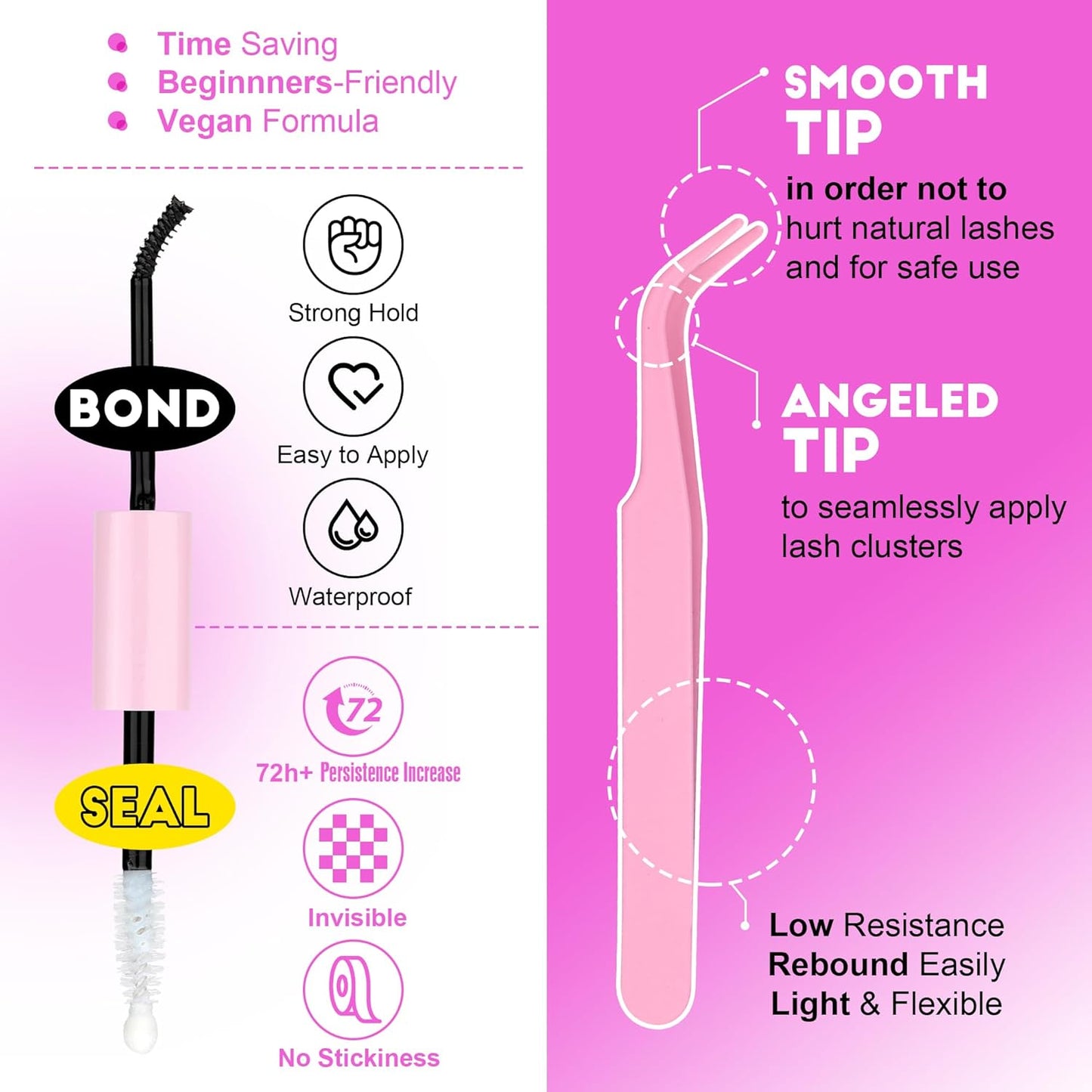 DIY Lash Extension Kit | 280pcs Brown 40D Clusters | 9-16mm Individual Lashes