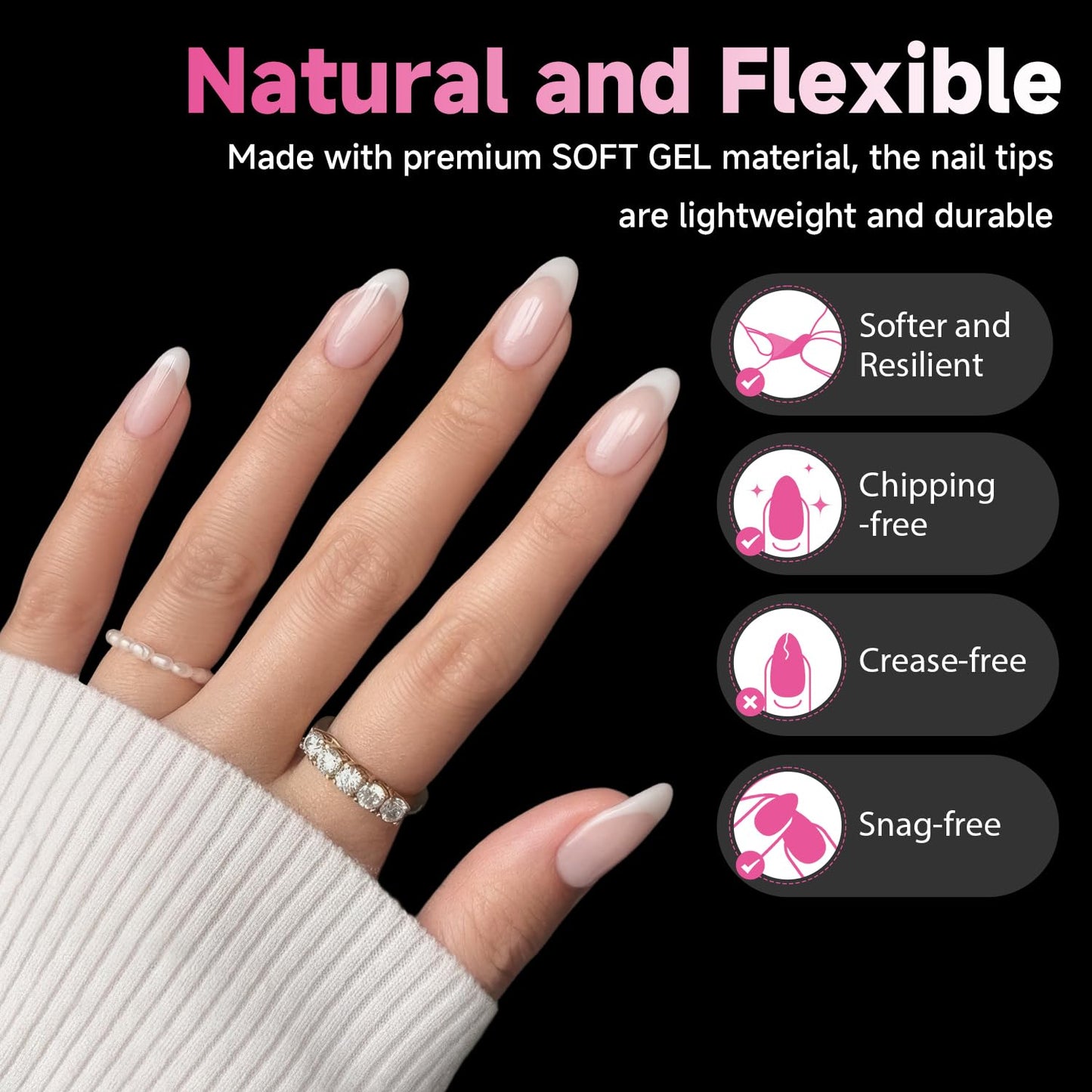 Soft Gel Nail Tips | 40ml Strong Adhesive Gel for Acrylic & Press-On Nails