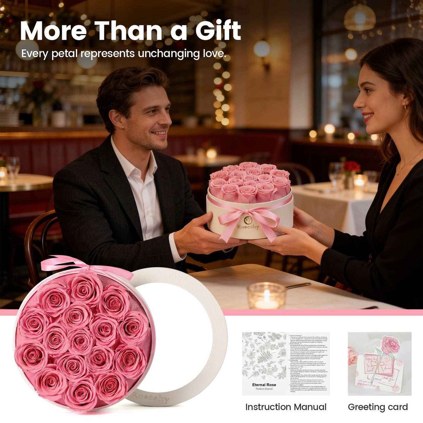Valentines Day Flowers Roses Gifts for Her,16pcs Red Forever Preserved Roses in Heart Shape Gift Box,Valentines Day Delivery Prime Gifts-Roses Gifts for Women,Mom.