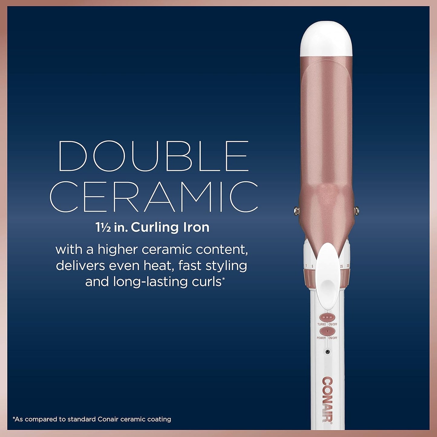 Conair Double Ceramic 1.5-Inch Curling Iron | Soft Waves for Medium & Long Hair
