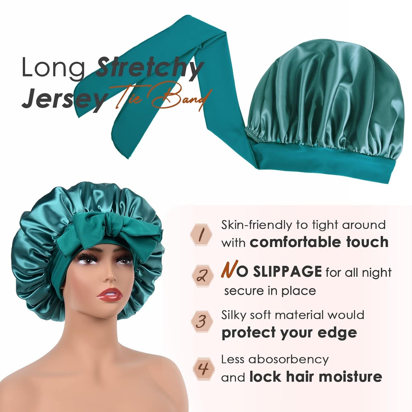 Silk Bonnet for Sleeping | Double Layer Satin Lined | Pink Hair Protection