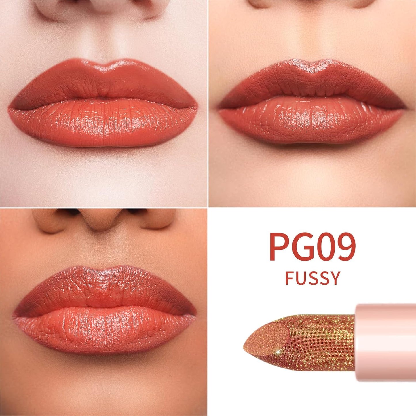 Oulac Infinity Moisture Shine Lipstick - High Shine Shimmery Finish, Super Creamy Texture, Medium to High Coverage - Gluten Free, PG09 Fussy