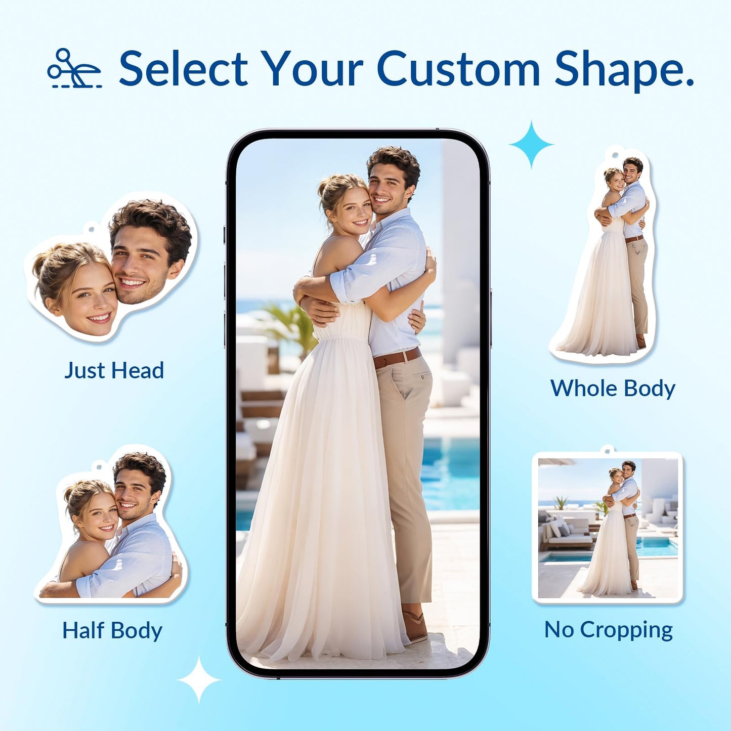 CDBUY Custom Air Fresheners with Picture - Personalized Double Sided Photo Air Freshener, Customized Air Freshener for Car Wardrobe Bathroom Hanging Ornaments (A5-Irregular Shape)