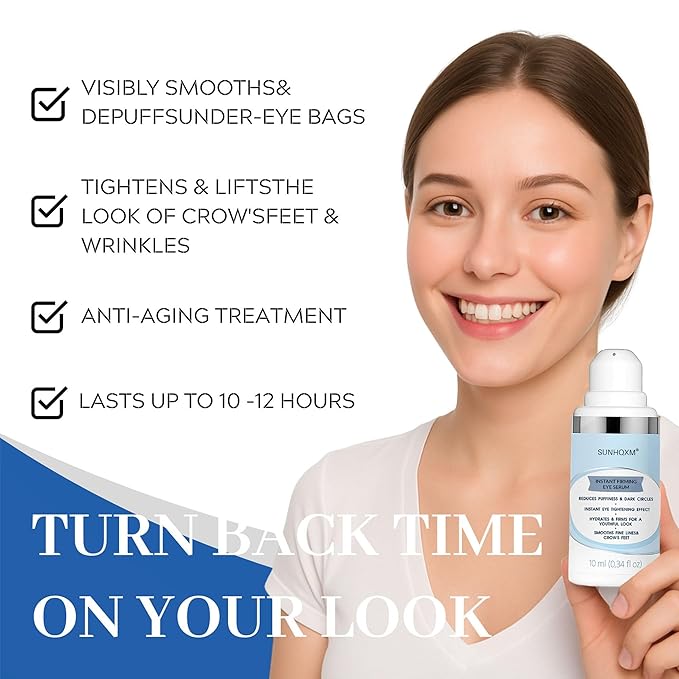 Rapid Reduction Serum For Eye - Instantly Visibly Reduces Under Eye Bags and Wrinkles, Fine Lines, Crow's Feet, and Dark Circles,Anti Aging Wrinkle Remover for Face with Pump, 10ml/0.34 Oz