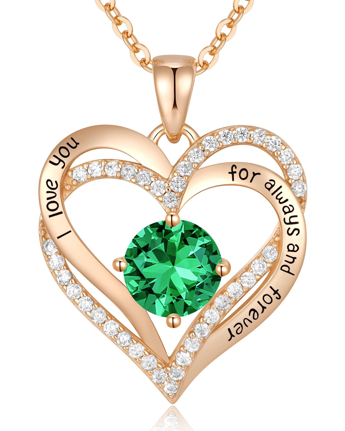 CDE Valentine's Day Gift Forever Love Heart Necklaces for Women, Wedding Anniversary, Birthday Mothers Christmas Day Gifts for Mom, Mother, Wife, S925 Silver Jewelry with Birthstone Pendant