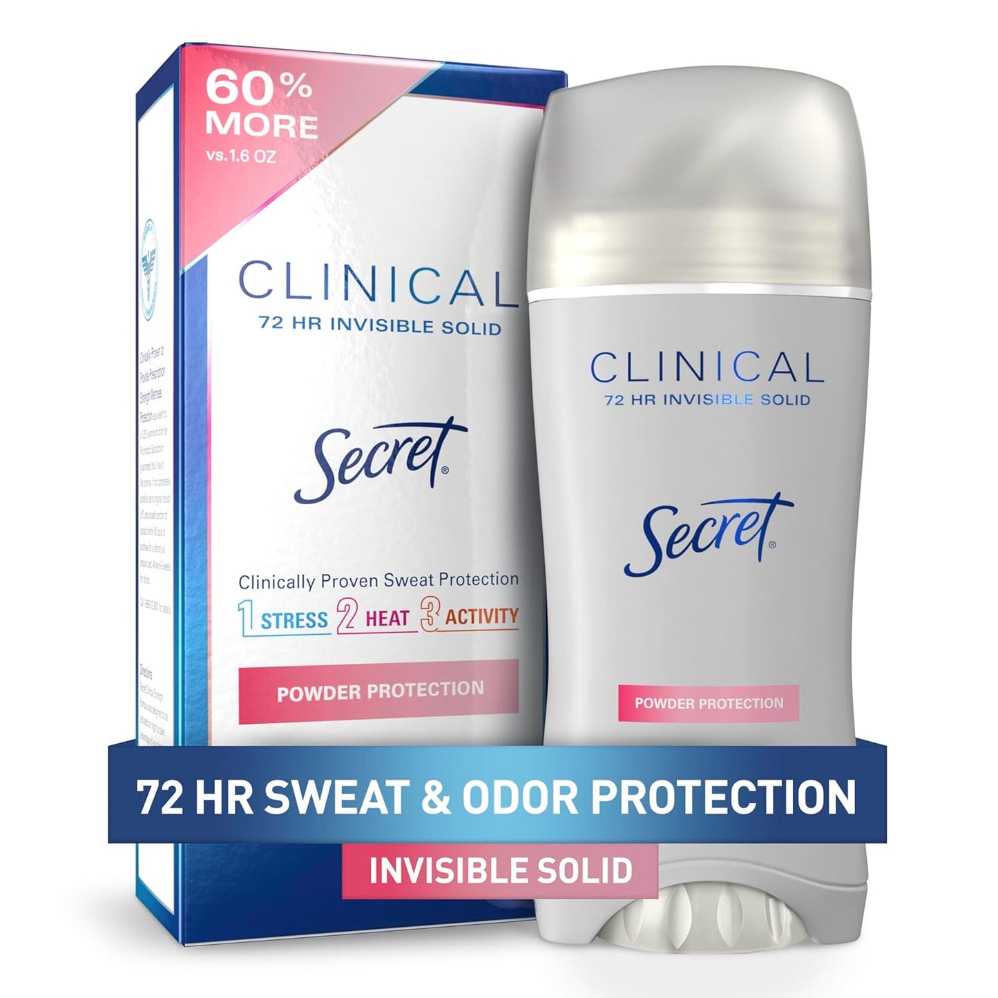 Secret Clinical Strength Antiperspirant Deodorant for Women | 72Hr Sweat & Odor Protection | Cool Waterlily Scent