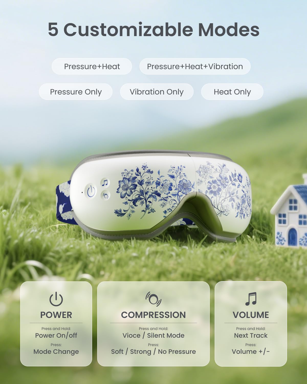 RENPHO Eye Massager with Heat, Valentines Day Gifts for Her Him Birthday Gifts for Women Mom, FSA Eligible HSA Eye Mask for Migraine,Sleep Mask for Dry Eyes Relax, Handheld Massager Eyeris 1