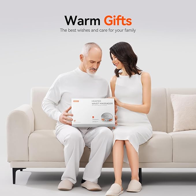 Cordless Heating Pad for Back Pain Relief: MAXwarm 3.0[2025 Upgraded], IKEEPFIT Electric Heat Pad with Massager for Period Cramps, Extra Large 65", 8000mAh Battery, Gift for Women Men (Beige)