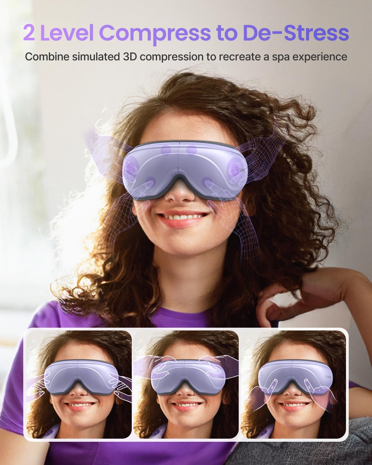 RENPHO Eye Massager with Heat, Valentines Day Gifts for Her Him Birthday Gifts for Women Mom, FSA Eligible HSA Eye Mask for Migraine,Sleep Mask for Dry Eyes Relax, Handheld Massager Eyeris 1