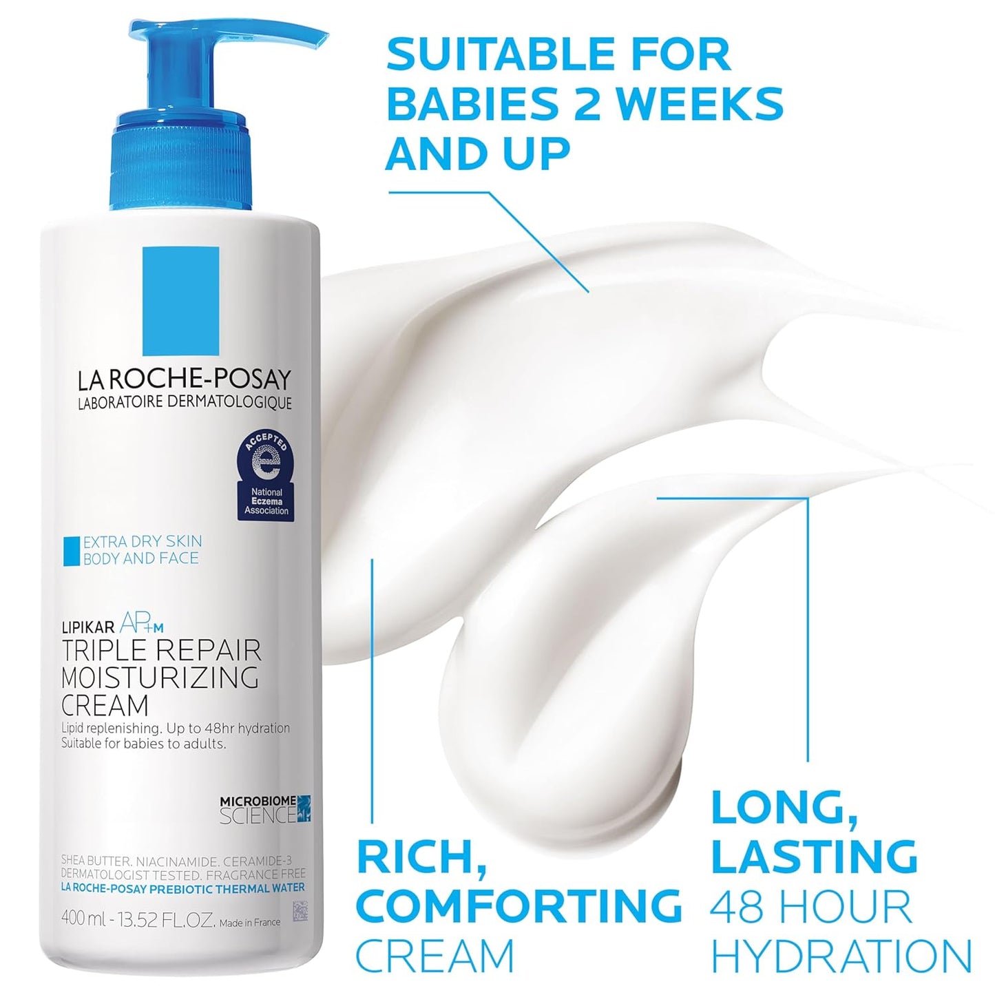 La Roche-Posay Lipikar AP+ Moisturizing Cream | Shea Butter & Niacinamide | For Dry, Sensitive Skin