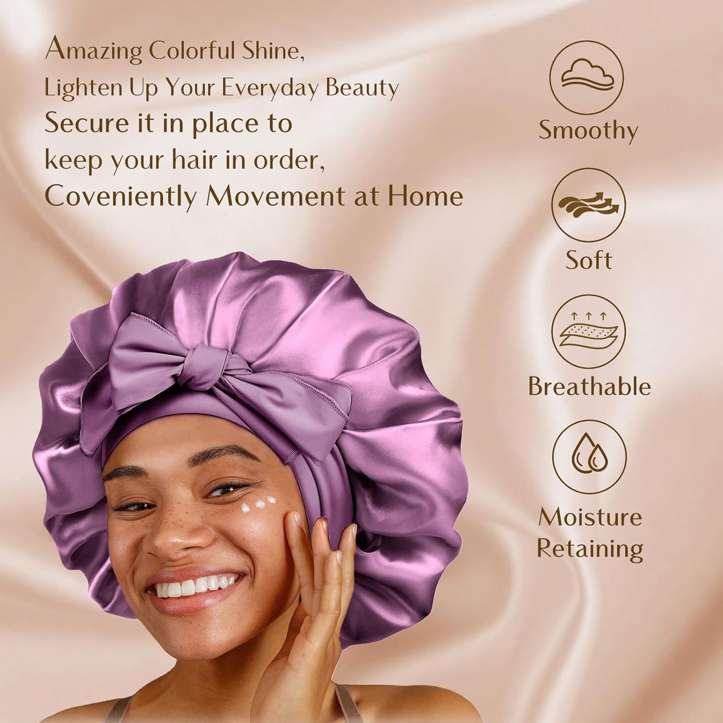 Silk Bonnet for Sleeping | Double Layer Satin Lined | Pink Hair Protection