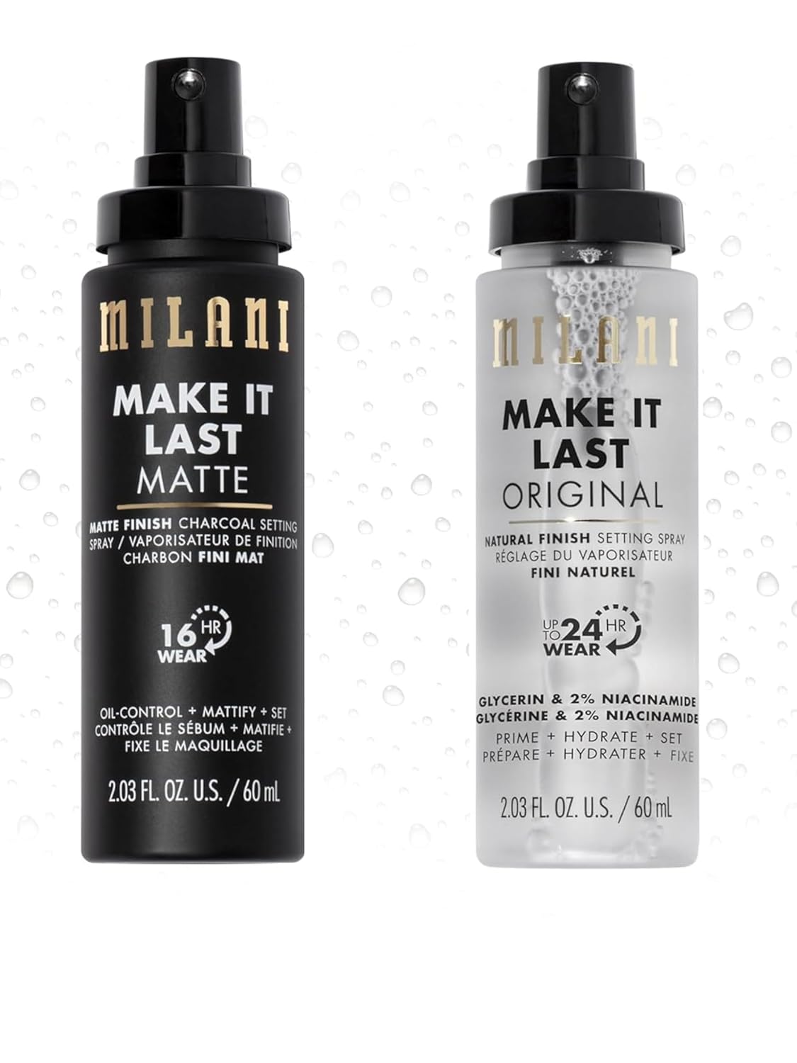Milani Dewy Setting Spray & Primer | Hydrating Makeup Finish | 2 Pack