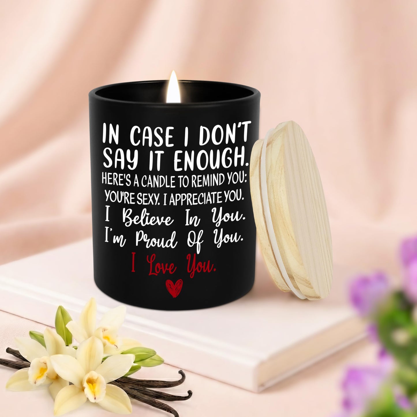 TEEZWONDER Valentines Day Gifts for Her Him - Long Lasting Vanilla Lavender Candle 10 Oz - Romantic Anniversary Wedding Birthday Valentines Gifts for Women Men, Girlfriend Boyfriend Gift Ideas