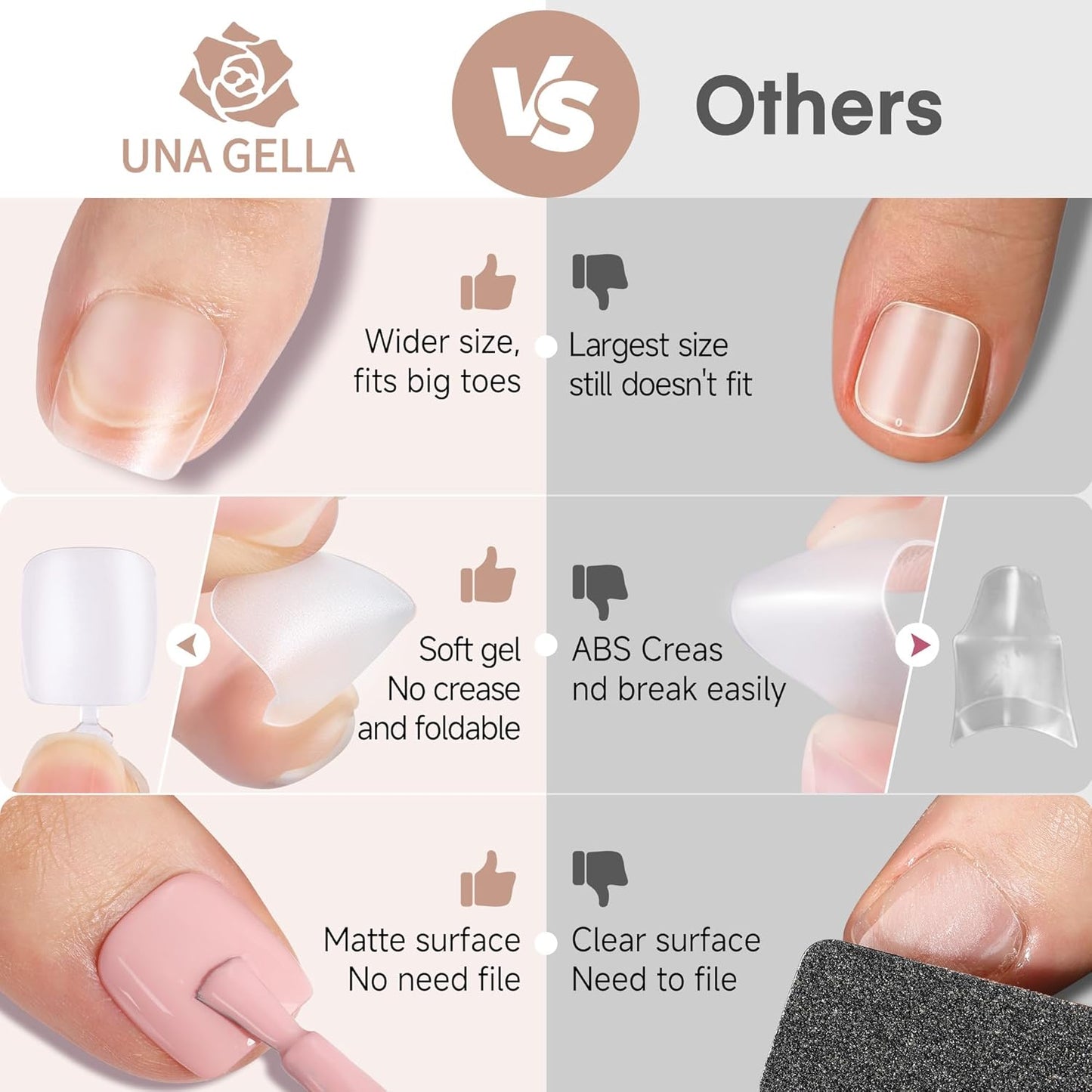Extra Short Square Fake Nails | 216pcs Gel Tips | Full Cover Acrylic for DIY