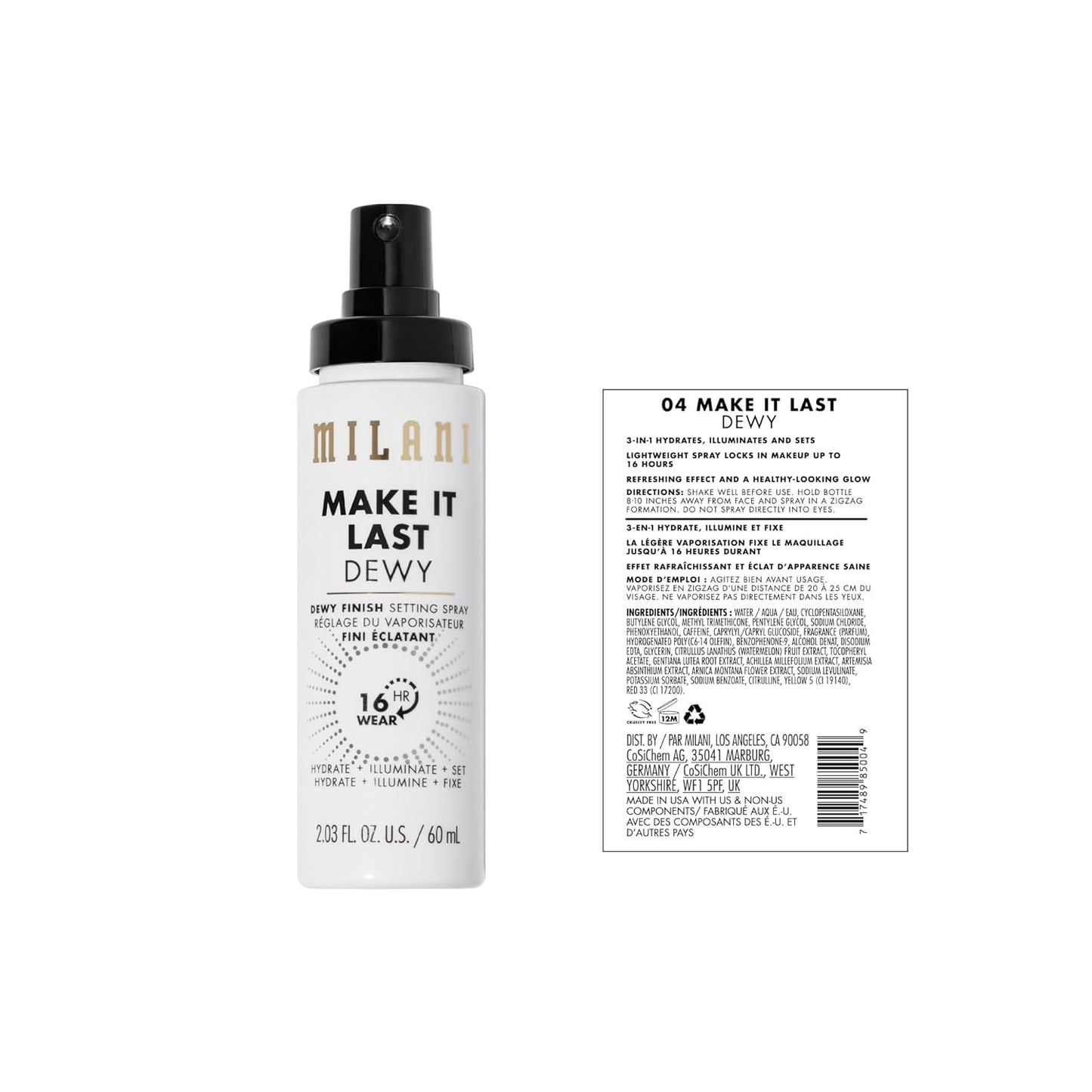Milani SPF 30 Sunscreen Setting Spray | Primer & Protectant for Face