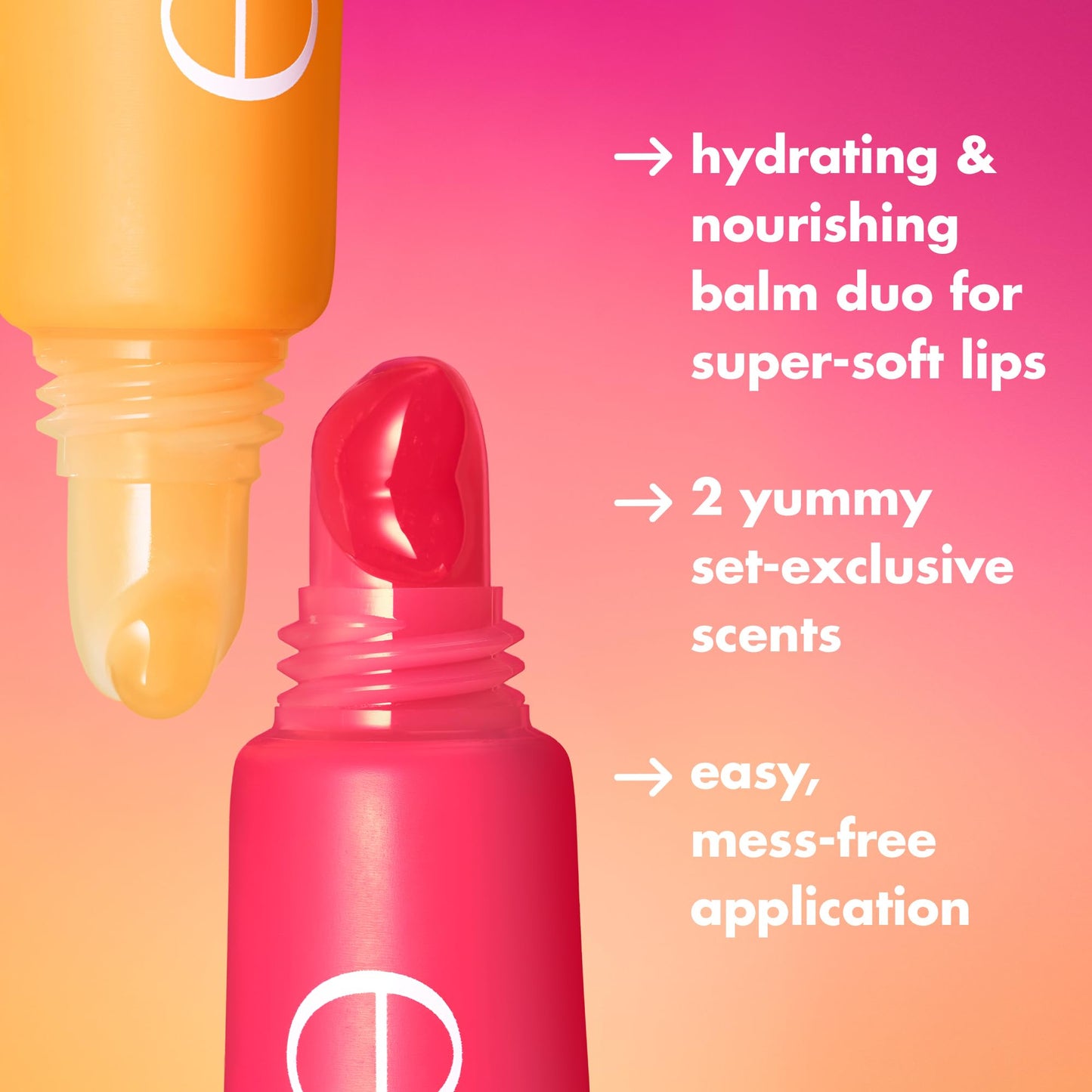 e.l.f. Squeeze Me More Lip Balm Duo, Moisturizing Balm For A Sheer Tint Of Color, Made With Hyaluronic Acid, Vegan & Cruelty-Free, Cherry & Bubblegum