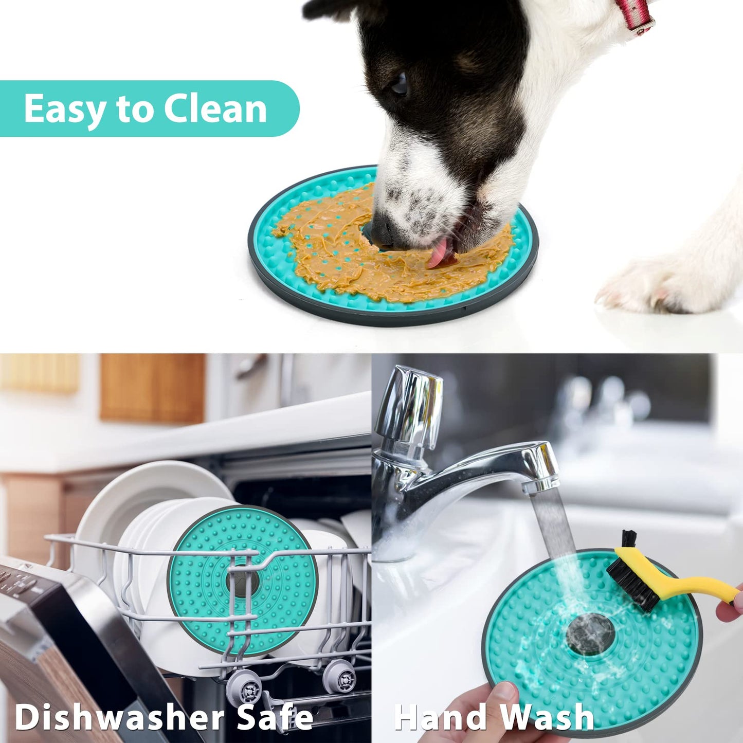 Lick Mat for Dogs, Dog Crate Lick Pads Slow Feeder, Lick Pad Crate Training Toy Crate Lick Plate,Very Suitable Peanut Butter, Treats Yogurt, Bolognese, for Boredom Relief Licking Pad