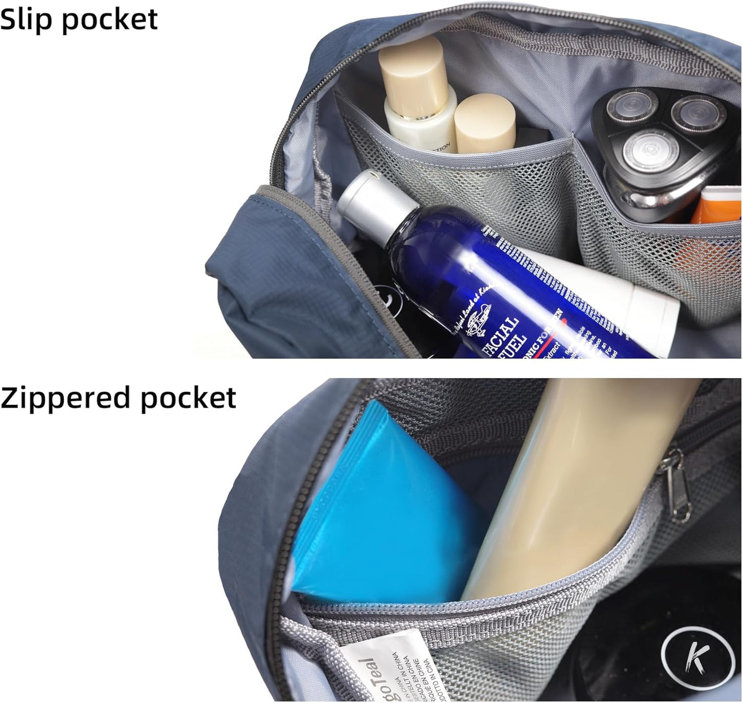 Travel Toiletry Bag 8L, Large Packing Cube with Waterproof TPU Wet/Dry Compartment (04 Forest Green)