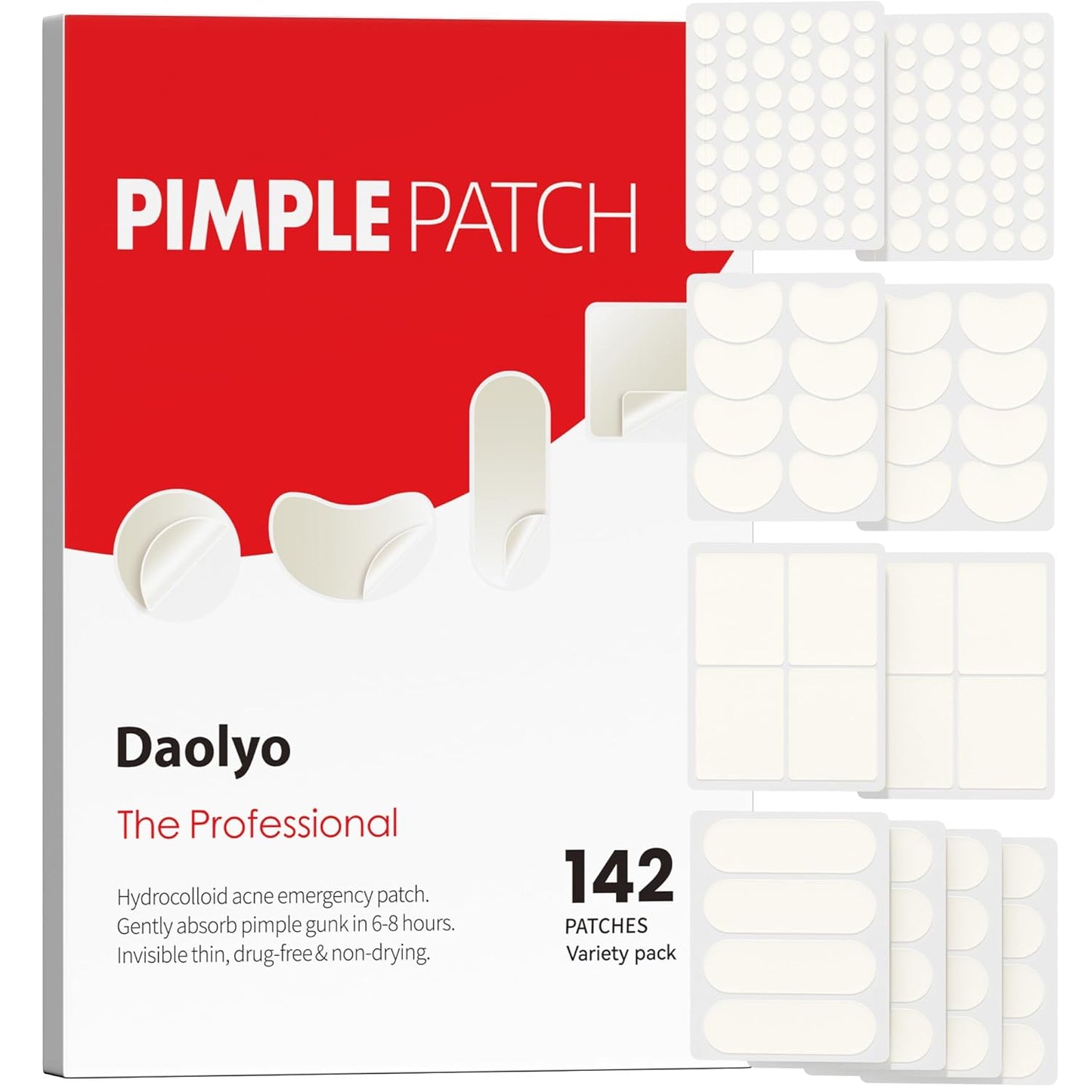 Hydrocolloid Acne Patches | 300 Count | Salicylic Acid & Tea Tree Oil