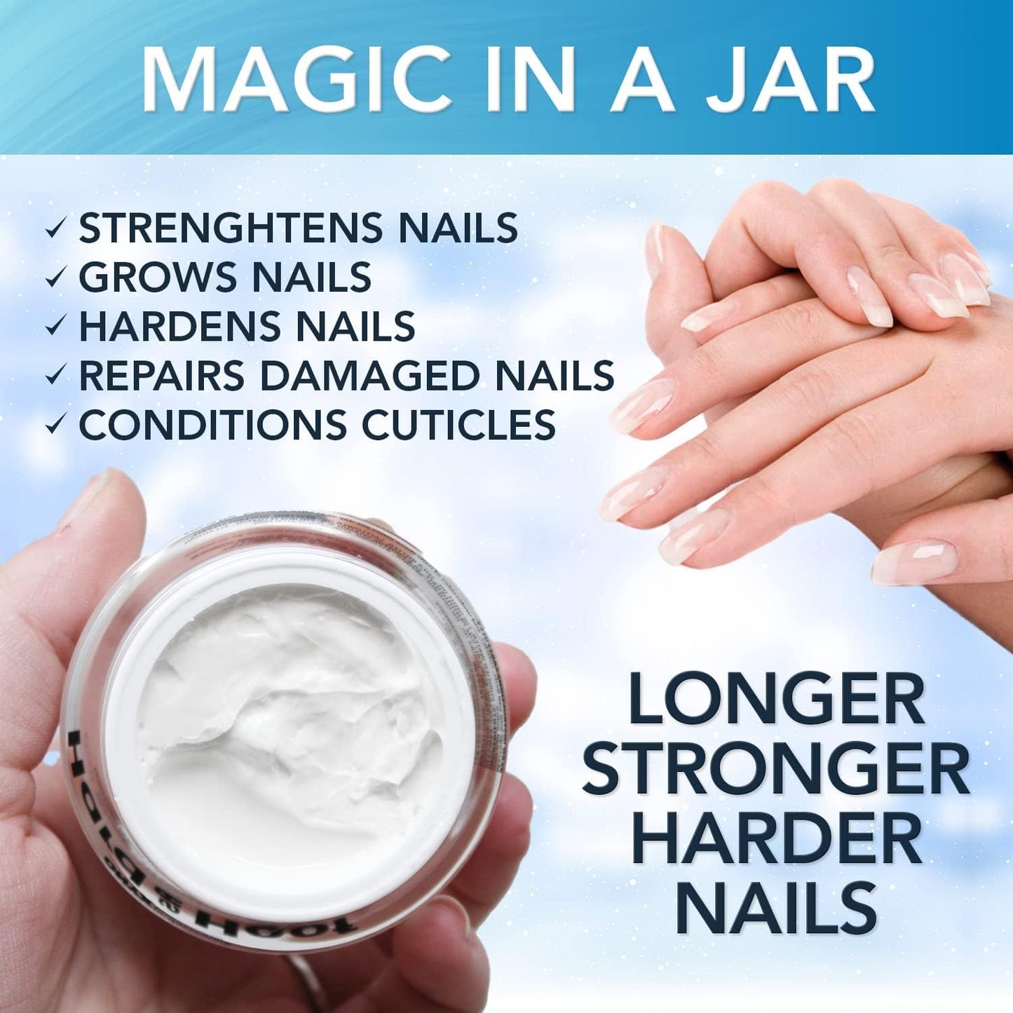 Onyx Hard As Hoof Nail Strengthening Cream | Unscented | 1 Oz - Strengthens & Conditions Nails