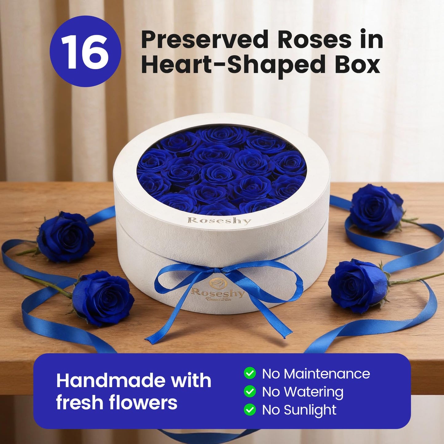 Valentines Day Flowers Roses Gifts for Her,16pcs Red Forever Preserved Roses in Heart Shape Gift Box,Valentines Day Delivery Prime Gifts-Roses Gifts for Women,Mom.