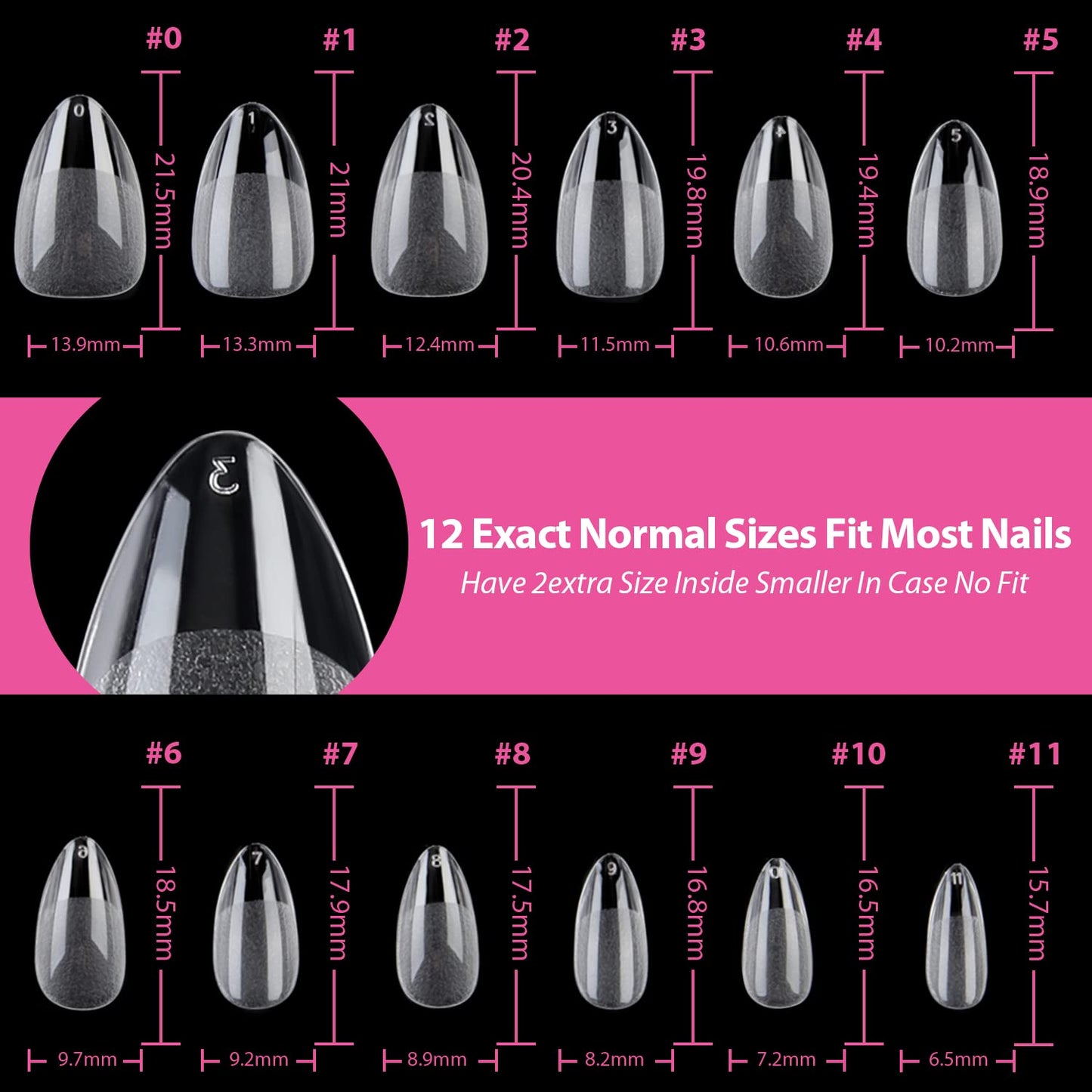 UNA GELLA 504Pcs Short Coffin Gel Press-On Nails | Pre-Etched For Women