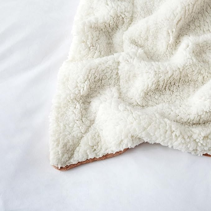 IR Imperial Rooms Sherpa Fleece Throw Blanket Twin Size for Couch - Soft and Fuzzy Blankets & Throws for Winters, Thick and Warm Fluffy Twin Blanket for Bed, Camel, 60x80 Inches