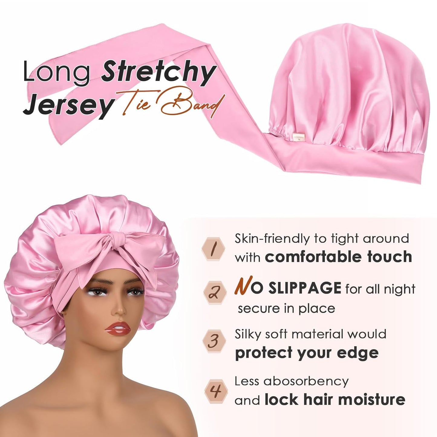 Silk Sleeping Bonnet for Women | Double Layer Satin Lined | Curly Hair | Yellow