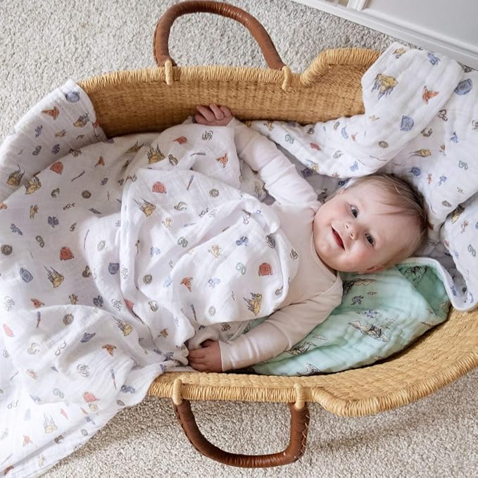 aden + anais Dream Blanket-Muslin Baby Blankets for Girls & Boys-Ideal Lightweight Newborn Nursery & Crib Blanket-Unisex Toddler & Infant Bedding-Shower & Registry Gift, Hogwarts Essentials