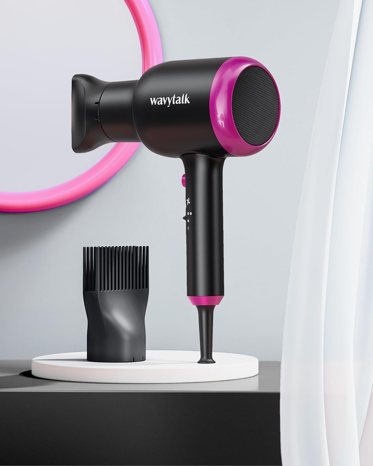 Wavytalk 1875W Ionic Hair Dryer | Diffuser & Attachments for Curly Hair